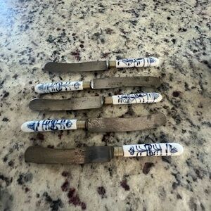 Antique Herder Ohligs Blue Onion handle Knives